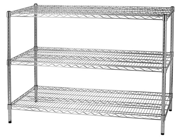 Scaffale 3 Ripiani 121x60x90 cm in Metallo Cromato Tosini