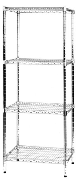 Scaffale 4 Ripiani 60x60x160 cm in Metallo Cromato Tosini