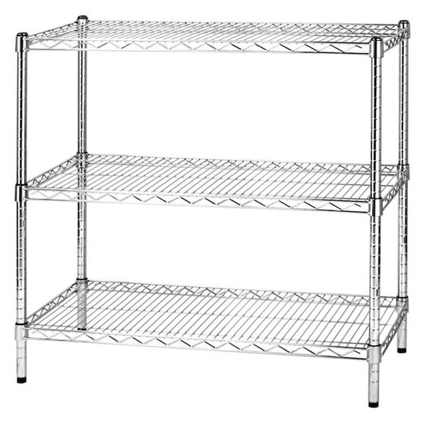 Scaffale 3 Ripiani 90x45x90 cm in Metallo Cromato Tosini