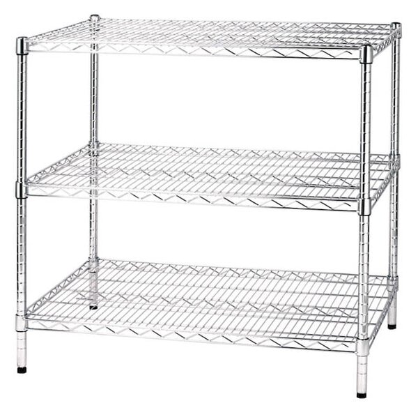 Scaffale 3 Ripiani 90x60x90 cm in Metallo Cromato Tosini