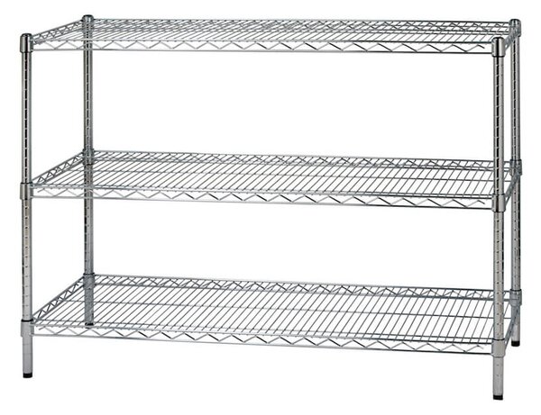 Scaffale 3 Ripiani 121x45x90 cm in Metallo Cromato Tosini