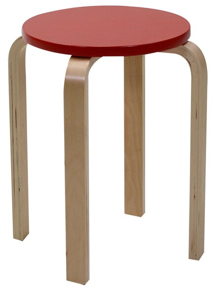 Sgabello Tondo in Legno Ø32x45cm Small Rosso
