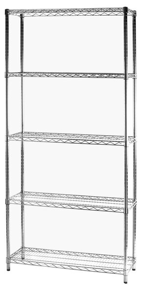 Scaffale in Acciaio Cromato per Esterno 5 Piani 35X90X177Cm Tosini ZN1436-5