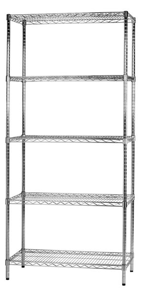 Scaffale 5 Ripiani 90x45x200 cm in Metallo Cromato Tosini