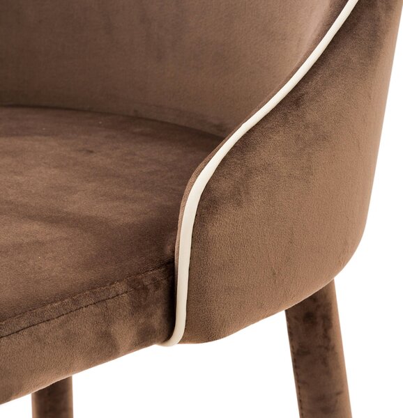 Sgabello Alto 45x50x110 cm in Tessuto Vellutato New Plana Plus Cappuccino
