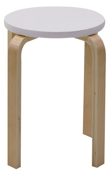 Sgabello Tondo in Legno Ø32x45cm Small Bianco