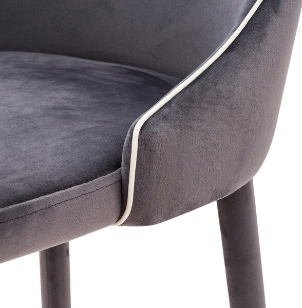 Sgabello Alto 45x50x110 cm in Tessuto Vellutato New Plana Plus Cenere