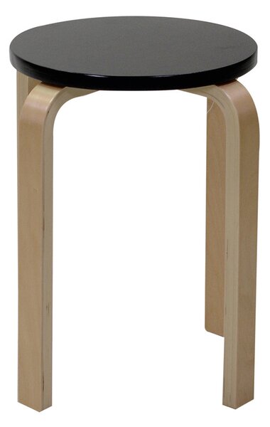 Sgabello Tondo in Legno Ø32x45cm Small Nero