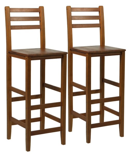 Set 2 Sgabelli in Legno di Acacia 42x36x110 cm