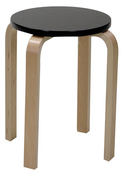 Sgabello Tondo in Legno Ø32x45cm Small Nero