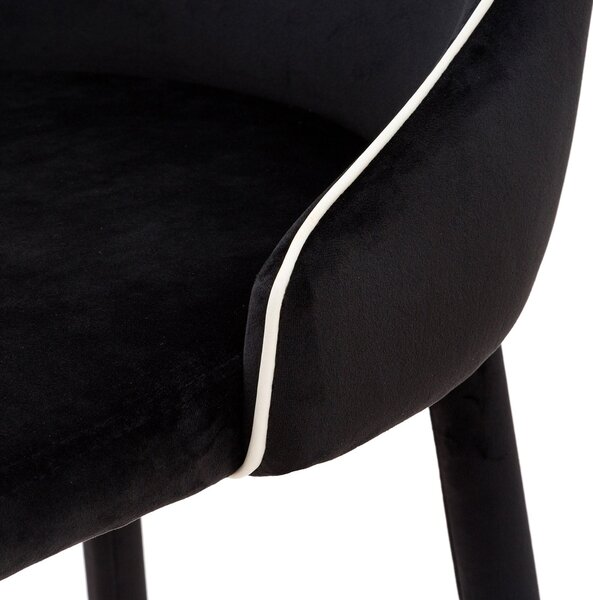 Sgabello Alto 45x50x110 cm in Tessuto Vellutato New Plana Plus Nero