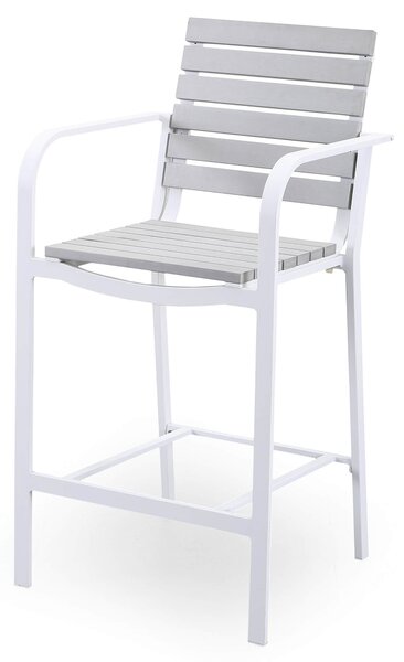 Set 4 Sgabelli da Bar 55,5x54,5x107 cm in Alluminio Kraus Modigliani Bianchi e Grigi