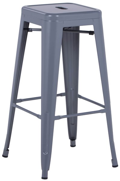 Sgabello da Bar Alto in Metallo Motti Victoria Grigio Antracite