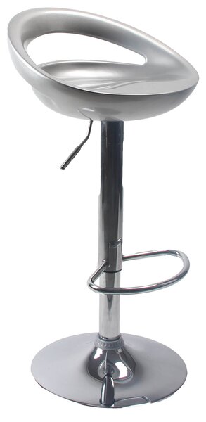 Sgabello con Alzata a Gas e Seduta Girevole in ABS Motti Seattle Silver Lucido