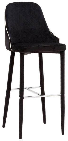 Sgabello Alto 45x50x110 cm in Tessuto Vellutato New Plana Plus Nero