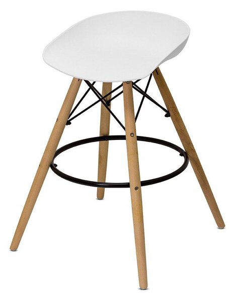 Set 2 Sgabelli da Cucina 43x42x77 cm Gambe in Legno Alfred Bianchi