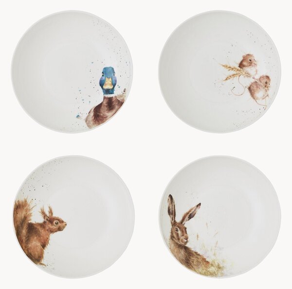 Set di 4 piatti fondi in Fine Bone China Worcester