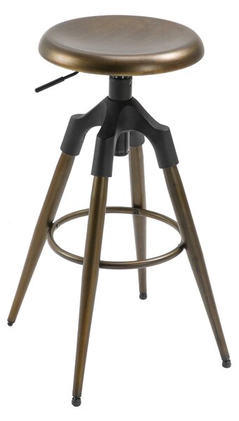 Sgabello da Bar Alto in Metallo Bronzo