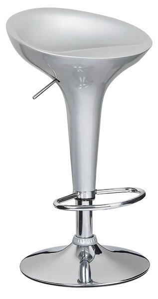 Sgabello con Alzata a Gas e Seduta Girevole in ABS Motti Boston Silver Lucido
