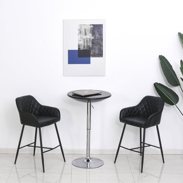 Set 2 Sgabelli Imbottiti 55,5x57,5x93 cm Neri