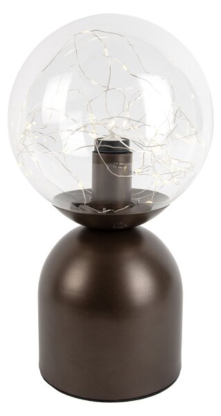 Lampada da tavolo Hotel Chic bronzo scuro con vetro trasparente incl. cavo E27 - Pallon Trend