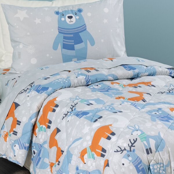 Trapunta In Cotone Teddy Singolo Caleffi Kids Ragazzo Ghiaccio Caleffi