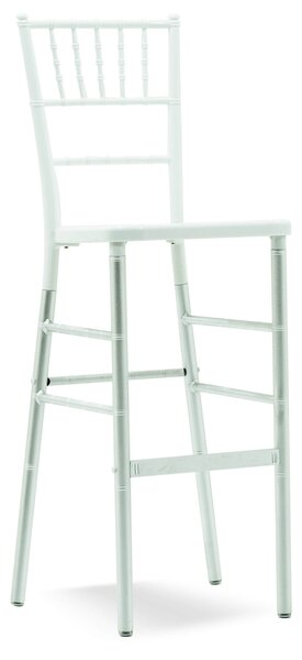 Sgabello Altro da Bar in Policarbonato Chiavari Bianco