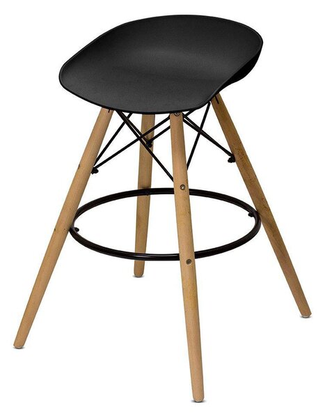 Set 2 Sgabelli da Cucina 43x42x77 cm Gambe in Legno Alfred Neri