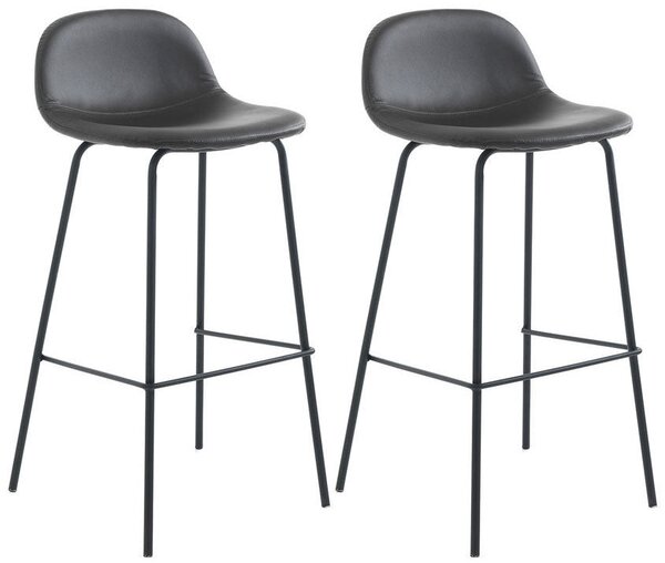 Set 2 Sgabelli 42x43x91,5 cm in Similpelle Marrone