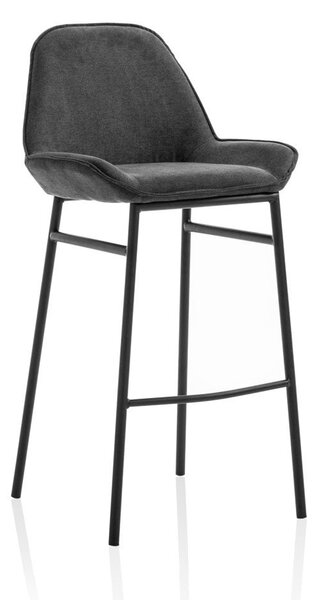 Set 2 Sgabelli 49,5x41x105 cm in Similpelle Grigio Scuro