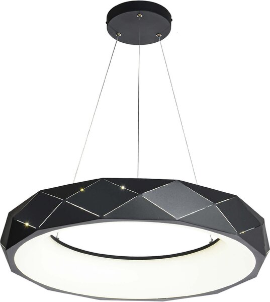 Lampada a sospensione LED Reus bianco e nero 36W, luce bianca neutra 3240 lm, metallo, dimensioni: 100x60x60 cm, IP20, Light Prestige