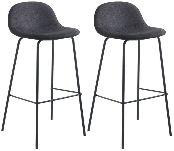 Set 2 Sgabelli 42x43x91,5 cm in Tessuto Nero