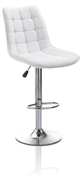 Set 2 Sgabelli 51x60x95/115 cm in Similpelle Bianco