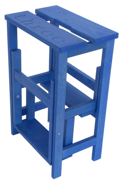 Sgabello Scaletta 60x40x46 cm in Legno Azzurro