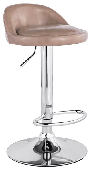 Sgabello con Alzata a Gas e Seduta Girevole in Similpelle Motti Madison Beige