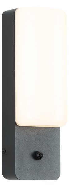 Applique da esterno nera con sensore crepuscolare con LED incl. - Shift