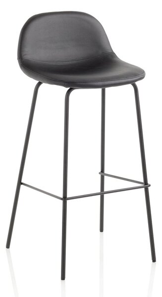 Set 2 Sgabelli 42x43x91,5 cm in Similpelle Nero