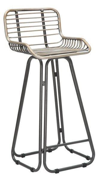 Sgabello Dublin 45x45x102 cm in Ferro Grigio e Verde