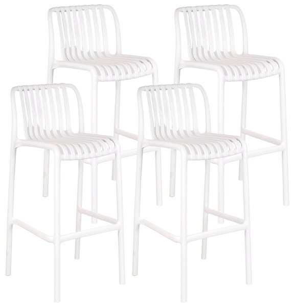 Set 4 Sgabelli 42x101 cm in Polipropilene Bianco