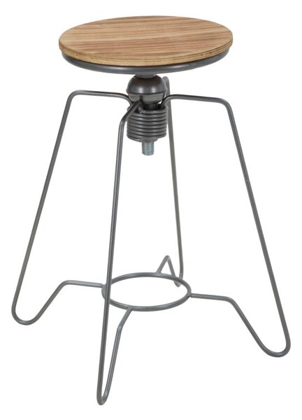 Sgabello Heintreck Ø39x55-70 cm Legno di Abete e in Ferro Grigio e Marrone