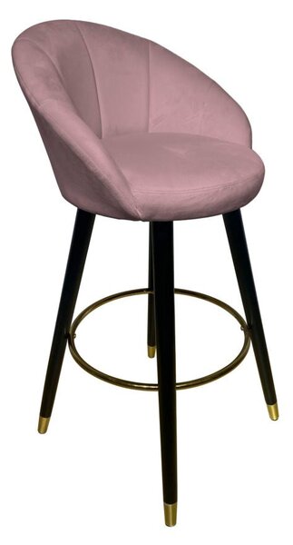 Sgabello Bar Prague Rosa 55x56x104 cm Legno e Spugna Rosa Nero e Oro