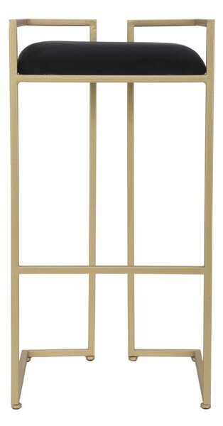 Sgabello Bar Obix 42x42x81 cm in Ferro e MDF e Spugna e Poliestere Oro e Nero