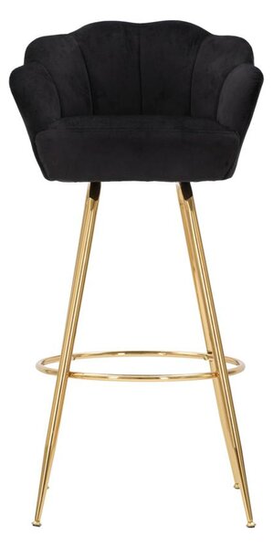 Sgabello Bar Vienna Nero 55x53x110 cm Spugna e Tessuto e Metallo Nero e Oro