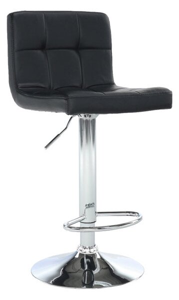 Set 2 Sgabelli 44x38x63/82 cm in Ecopelle con Base Cromata Nero