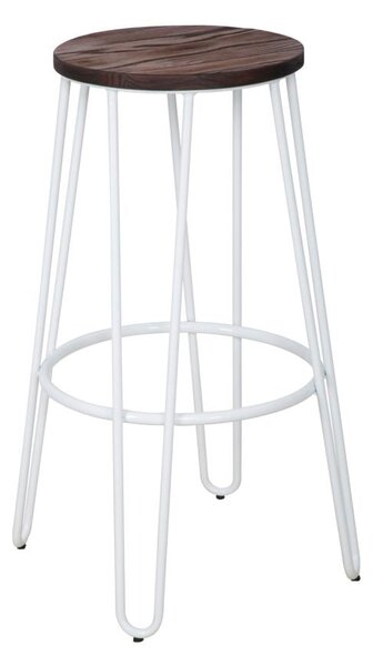 Set 2 Sgabelli Ø39x76 cm Detroit in Legno e Ferro Bianco