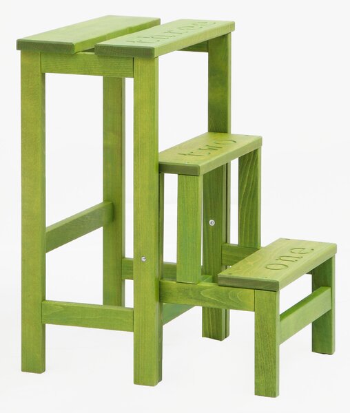 Sgabello Scaletta 60x40x46 cm in Legno Verde Acido