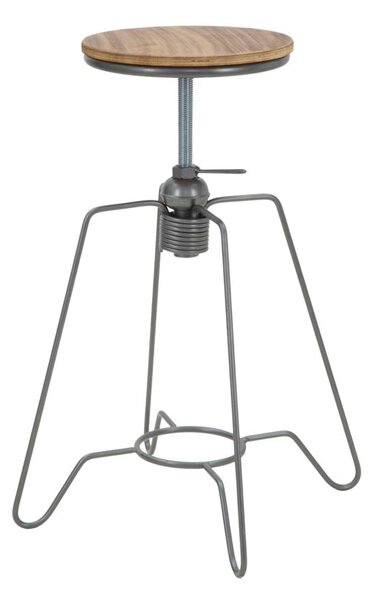 Sgabello Heintreck Ø39x55-70 cm Legno di Abete e in Ferro Grigio e Marrone