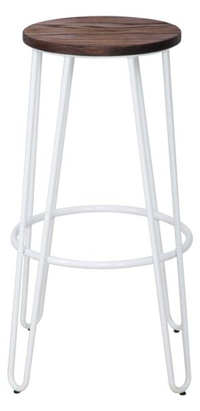 Set 2 Sgabelli Ø39x76 cm Detroit in Legno e Ferro Bianco