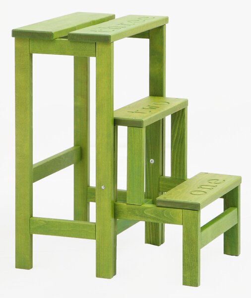 Sgabello Scaletta 60x40x46 cm in Legno Verde Acido