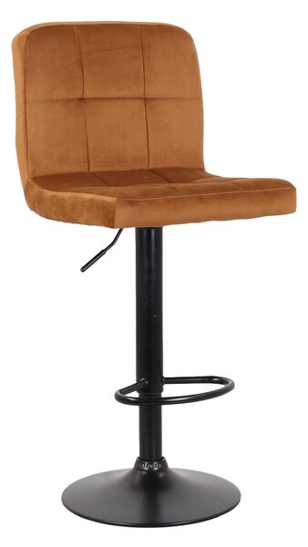 Set 2 Sgabelli 44x38x63/82 cm in Velluto con Base Nera Caramello